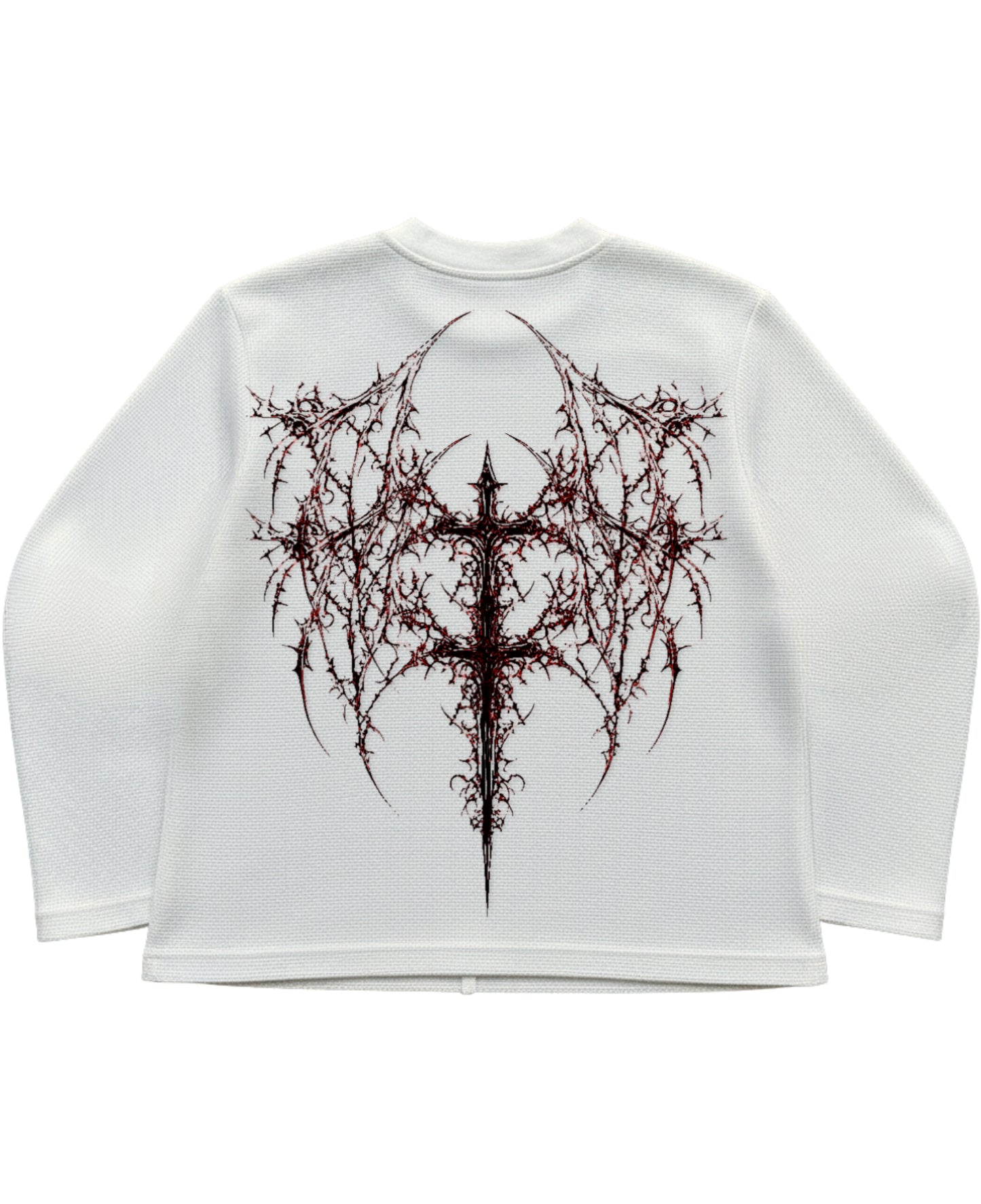 Off-white waffle knit oversized full-sleeve Back Design