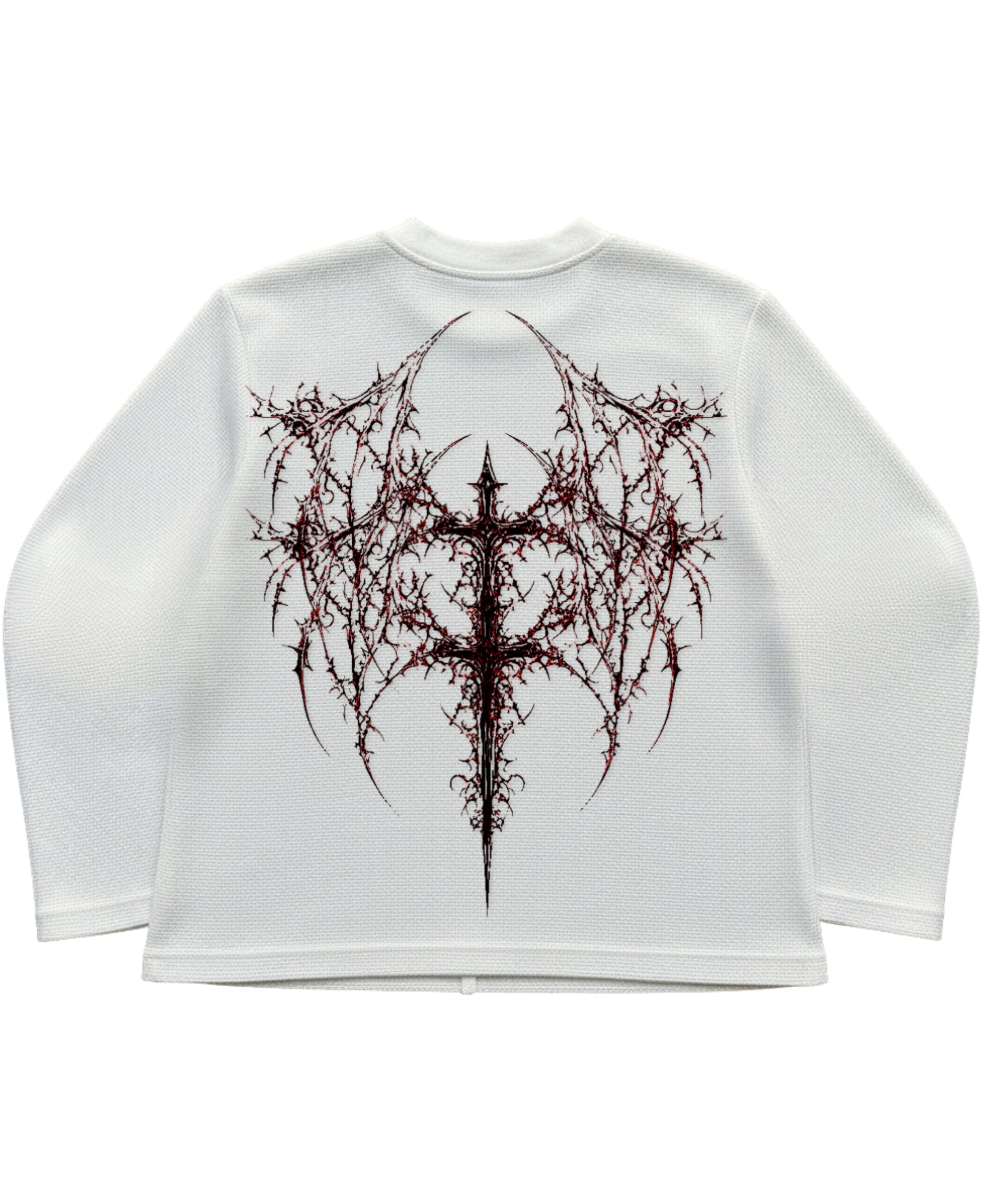 Off-white waffle knit oversized full-sleeve Back Design