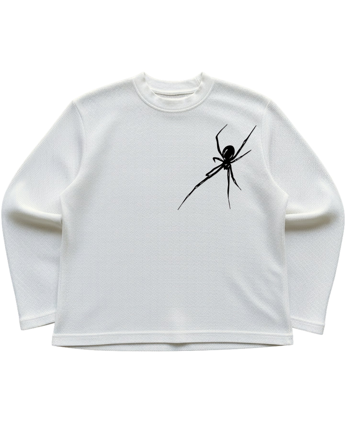 Off-white waffle knit oversized full-sleeve Front Design