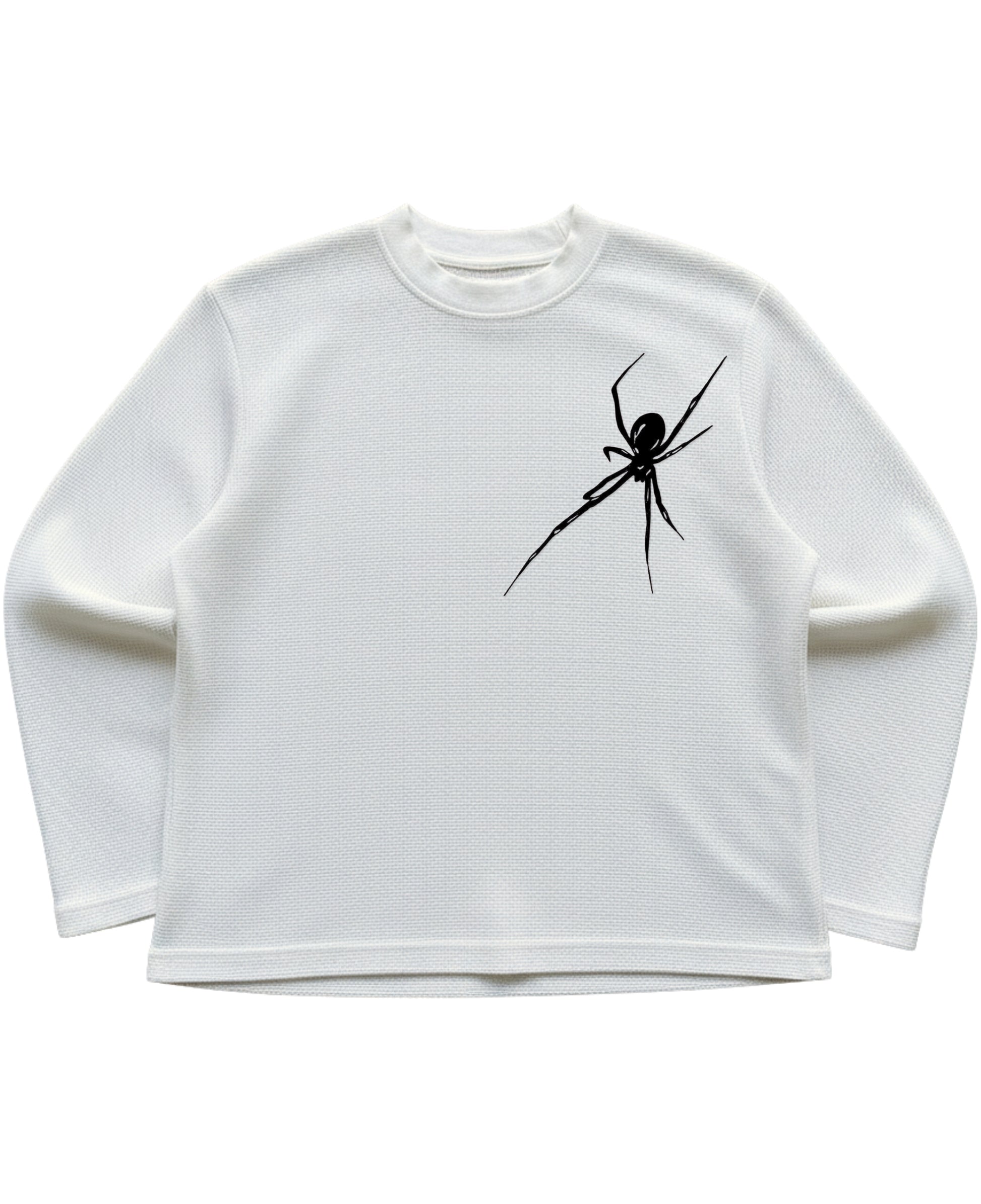 Off-white waffle knit oversized full-sleeve Front Design