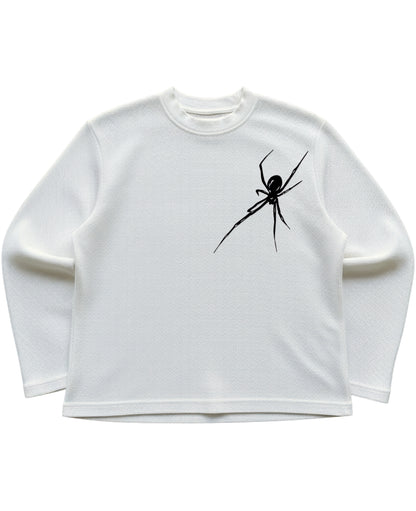 Off-white waffle knit oversized full-sleeve Front Design